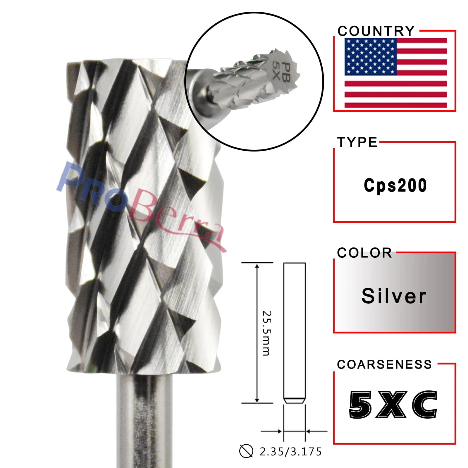 ShimmerLuxe Barrel Silver steel Carbide High quality thumbnail 2