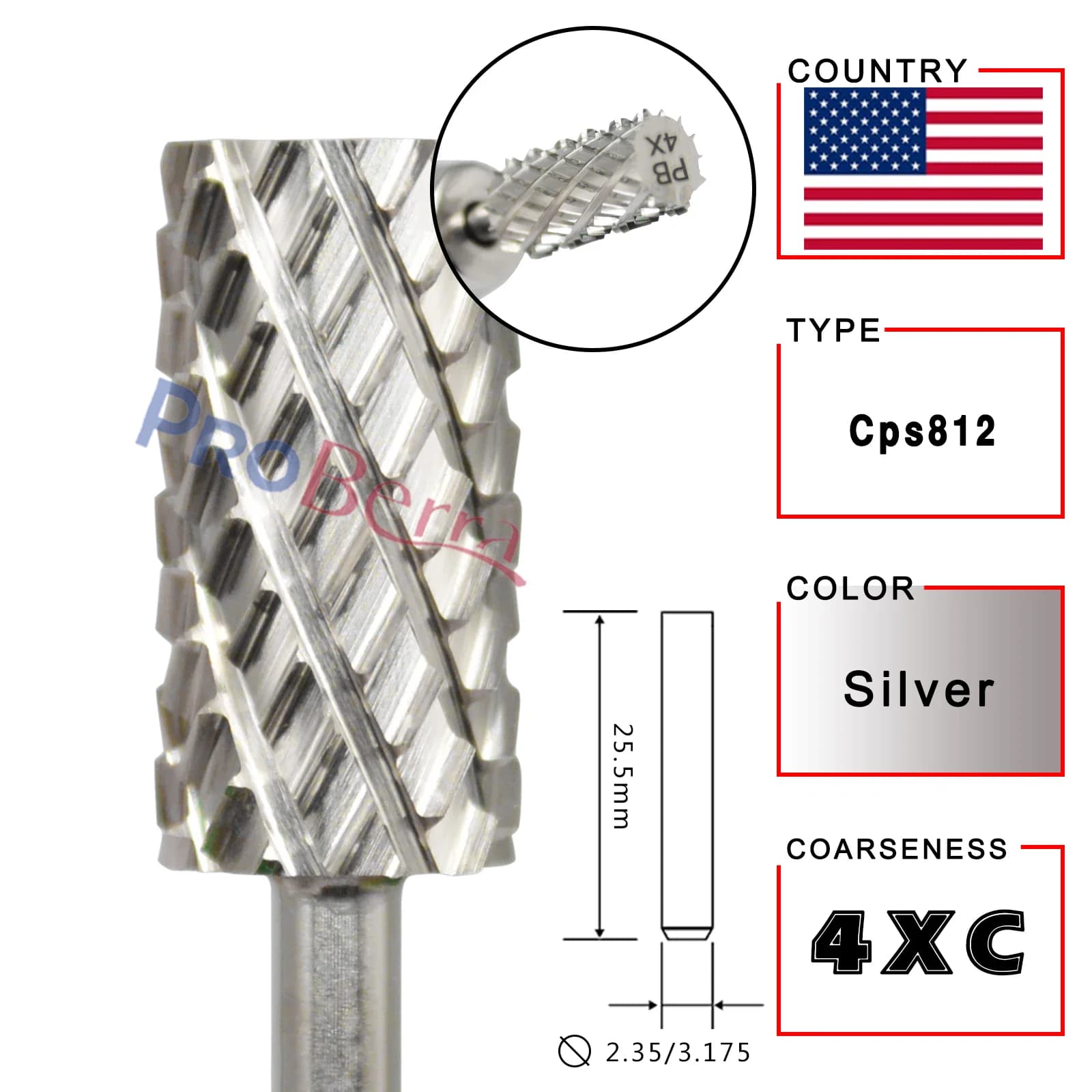 ShimmerLuxe Barrel Silver steel Carbide High quality thumbnail 3